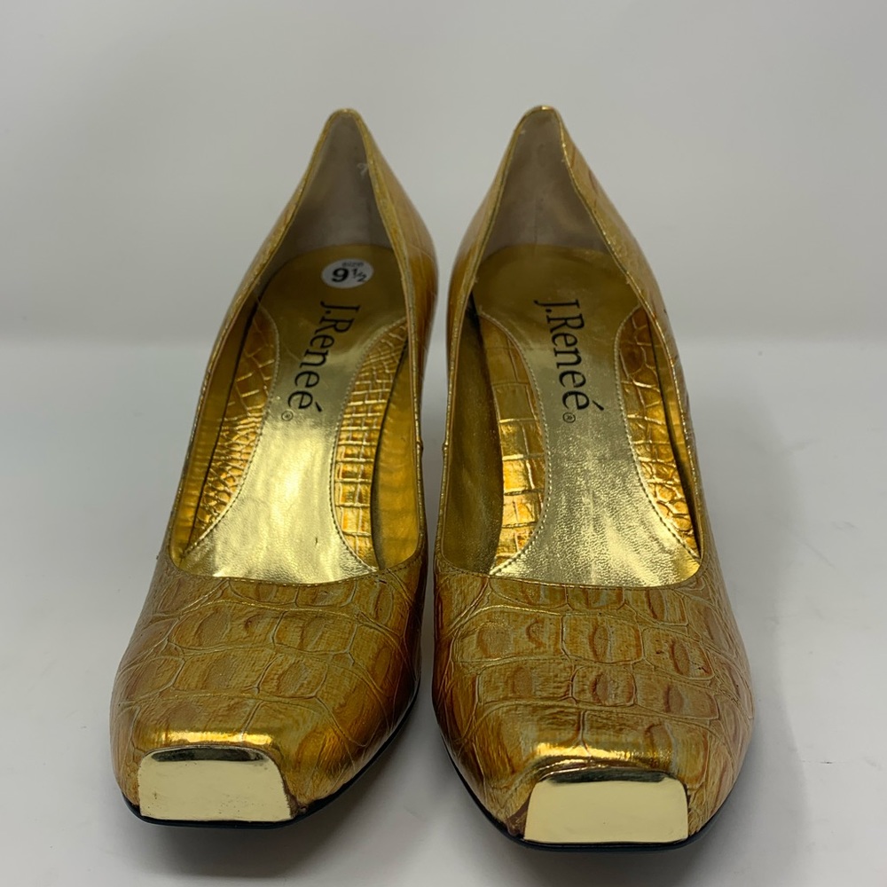J. Reneé Gold Gator Print Heel *NEW*